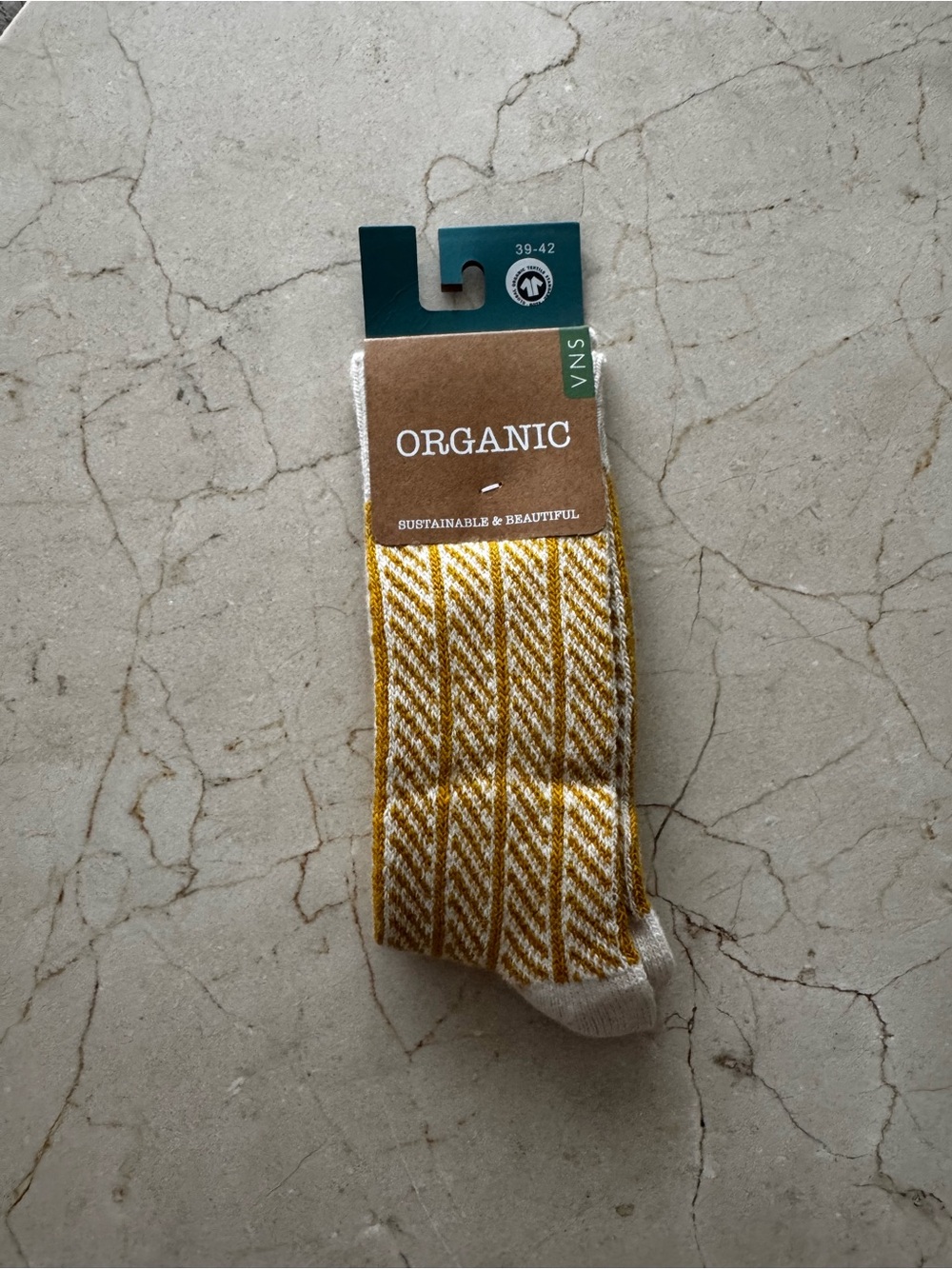 European Organic Wool / Organic Cotton Women’s Herringbone  Socks - NWT